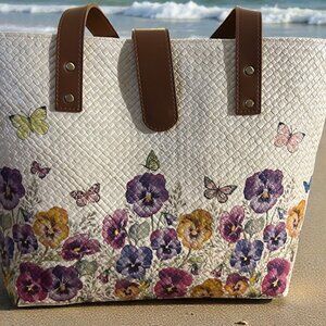 Exclusive Handmade Bali Pandan Woven Tote - Multi color